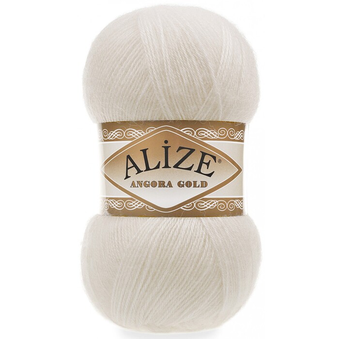 Пряжа Alize "Angora gold"  62 Молочный 20% шерсть, 80% акрил	100 гр	550 м