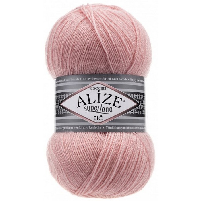 Пряжа Alize "Superlana TIG" 363 цв.Нежная роза 75% акрил 25% шерсть 100гр 570м